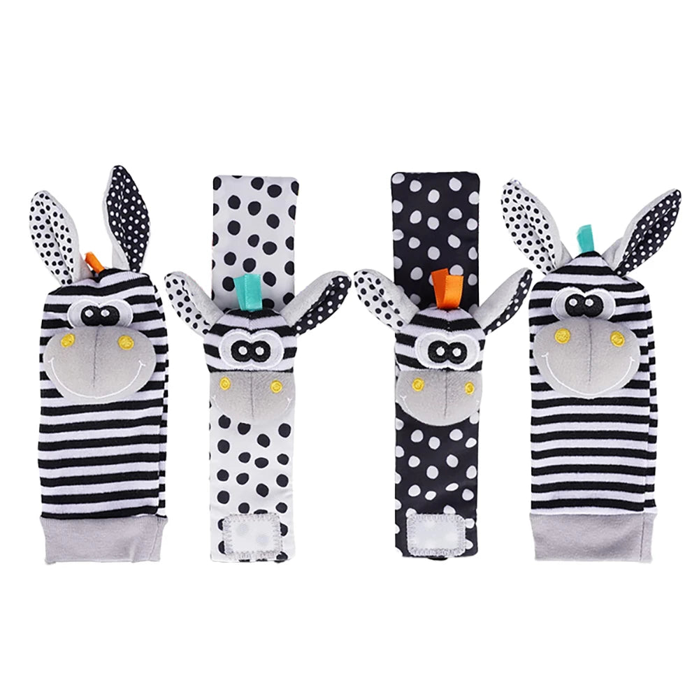 1 Set Baby Rattles Toys Infant Toys 0-6 Months Cute Stuffed Animals Wrist Rattle Foot Finder Socks Newborn Toys Baby Boy Gifts