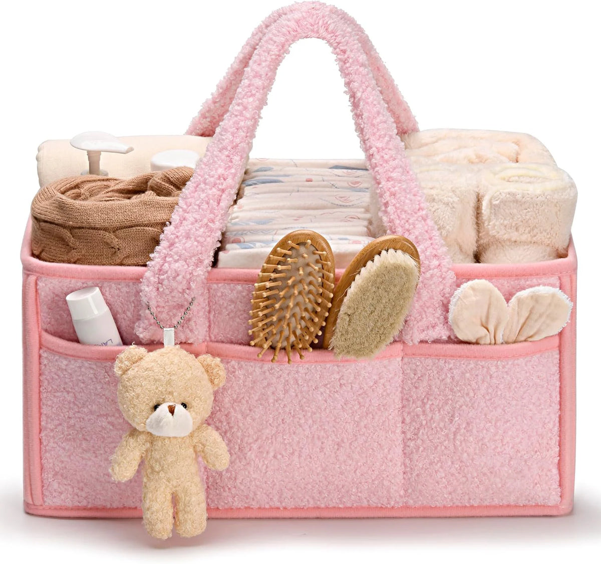 Baby Diaper Caddy Organizer for Changing Table, Portable Nursery Storage Basket for Car, Baby Shower Gift