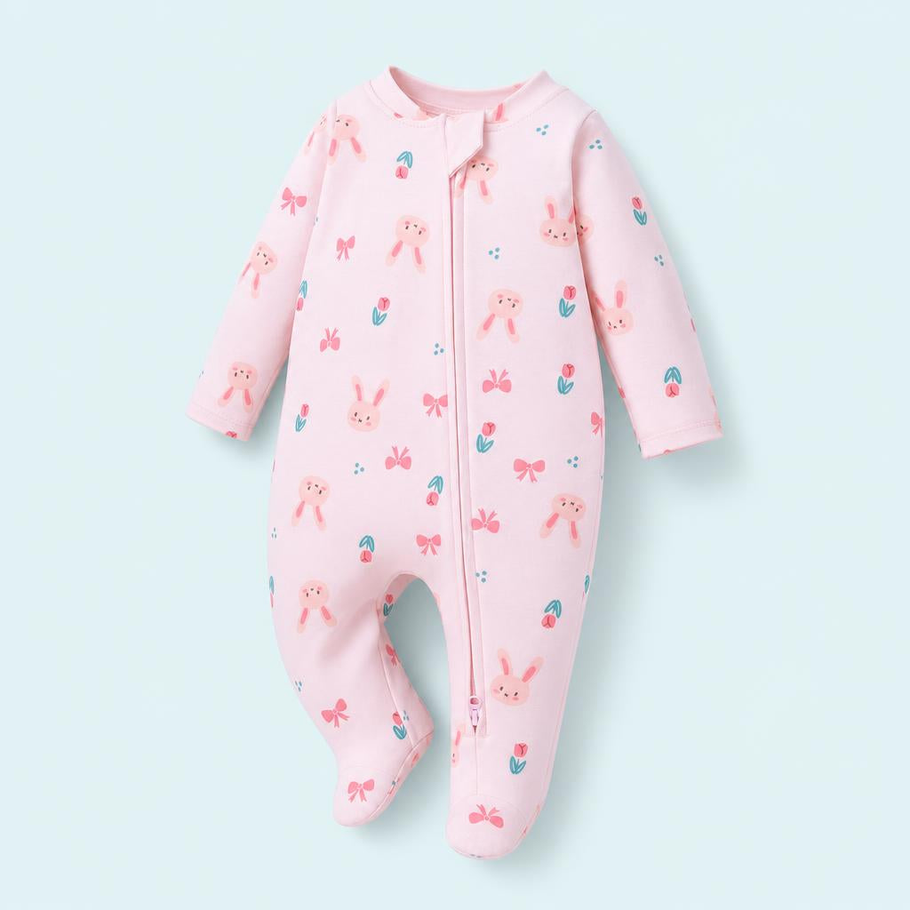 Pijama de manga larga con doble cremallera para bebé, estampados a elegir