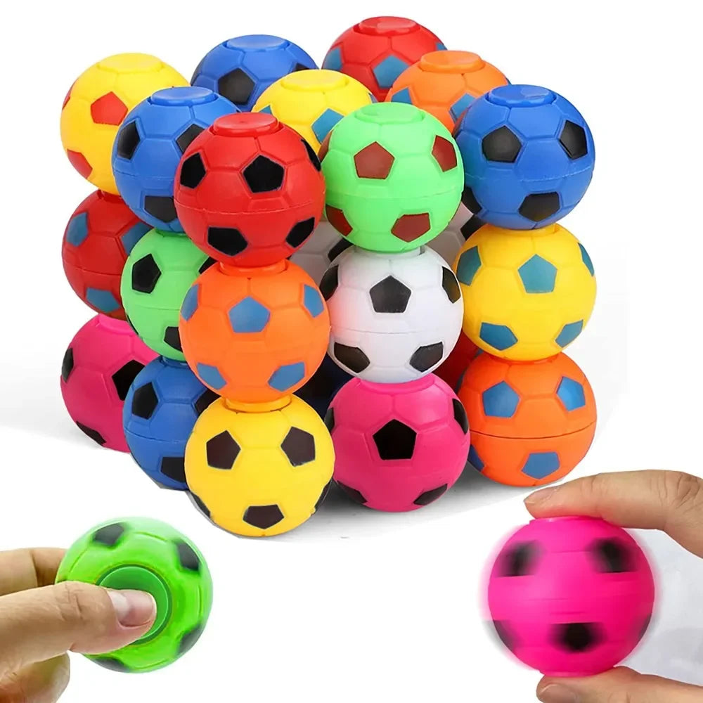 10/30Pcs Mini Fidget Spinner Soccer Ball Toy for Kids,Soccer Party Favors Goodie Bag Stuffer,Rotatable Soccer Finger Stress Ball