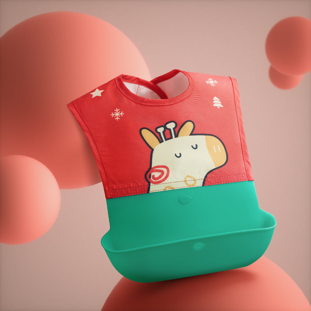 Babero impermeable con bolsillo recogemigas