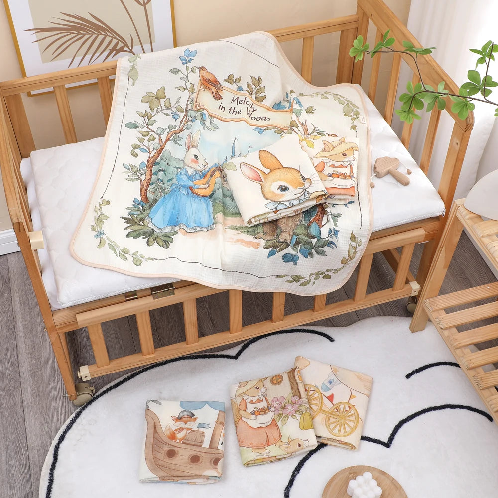 Newborn Baby Bath Towel Pure Cotton Gauze Bath Towel Class a Soft Children'S Blanket Absorbent Newborn Baby Blanket