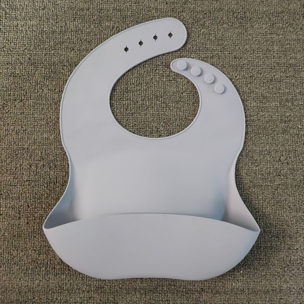 Silicone baby bib light blue