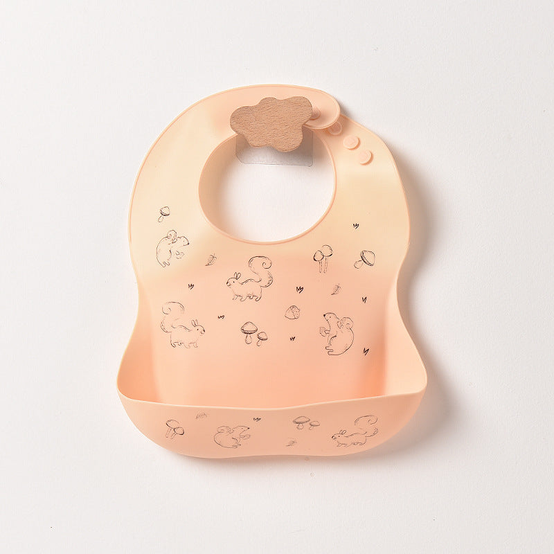 Babero de silicona atrapa-comida con diseños de animales