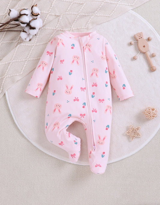 Pijama de manga larga con doble cremallera para bebé, estampados a elegir