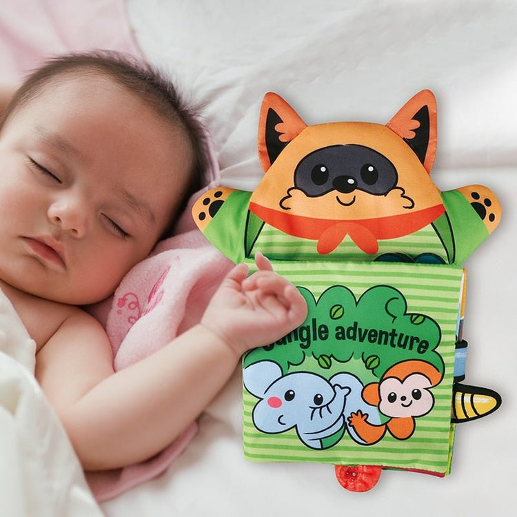 Libro de tela para bebé con velcro, tamaño palma