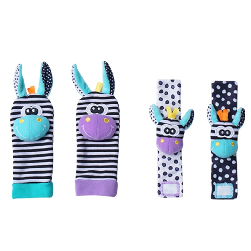 1 Set Baby Rattles Toys Infant Toys 0-6 Months Cute Stuffed Animals Wrist Rattle Foot Finder Socks Newborn Toys Baby Boy Gifts