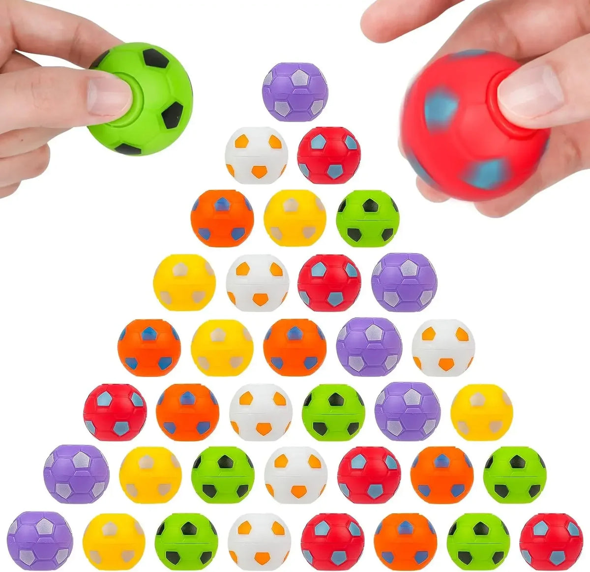 10/30Pcs Mini Fidget Spinner Soccer Ball Toy for Kids,Soccer Party Favors Goodie Bag Stuffer,Rotatable Soccer Finger Stress Ball