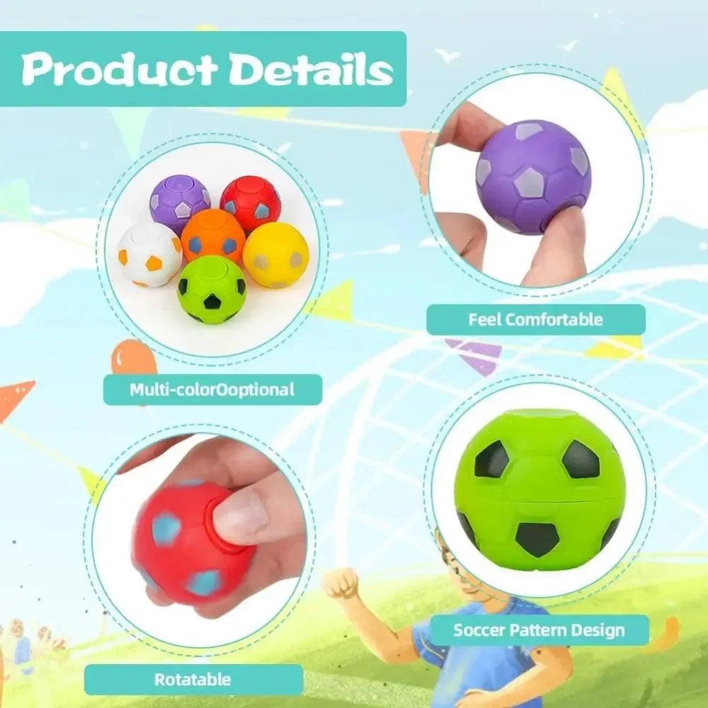 10/30Pcs Mini Fidget Spinner Soccer Ball Toy for Kids,Soccer Party Favors Goodie Bag Stuffer,Rotatable Soccer Finger Stress Ball