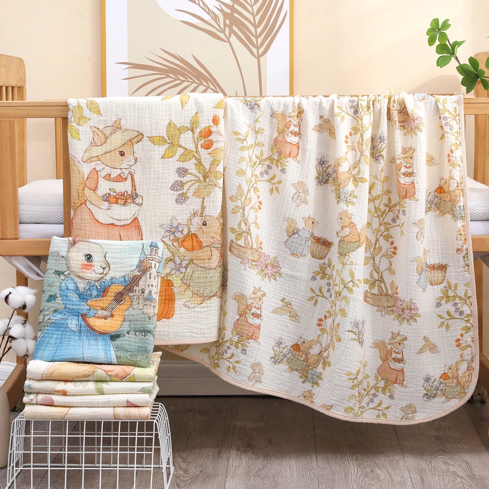 Newborn Baby Bath Towel Pure Cotton Gauze Bath Towel Class a Soft Children'S Blanket Absorbent Newborn Baby Blanket