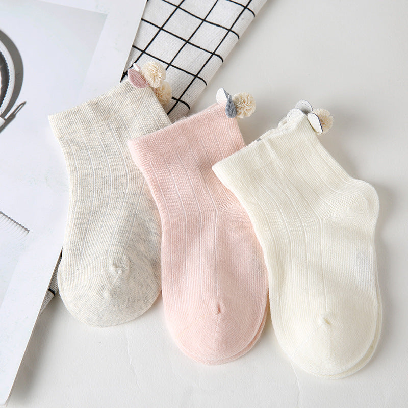 Pack de 3 pares de calcetines finos de algodón para bebé