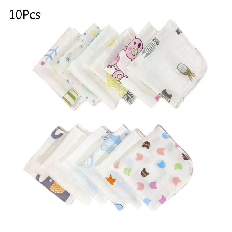 Set de 10 Toallitas de Gasa para Bebé – Doble Capa Absorbente