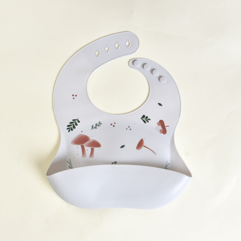 Babero de silicona atrapa-comida con diseños de animales