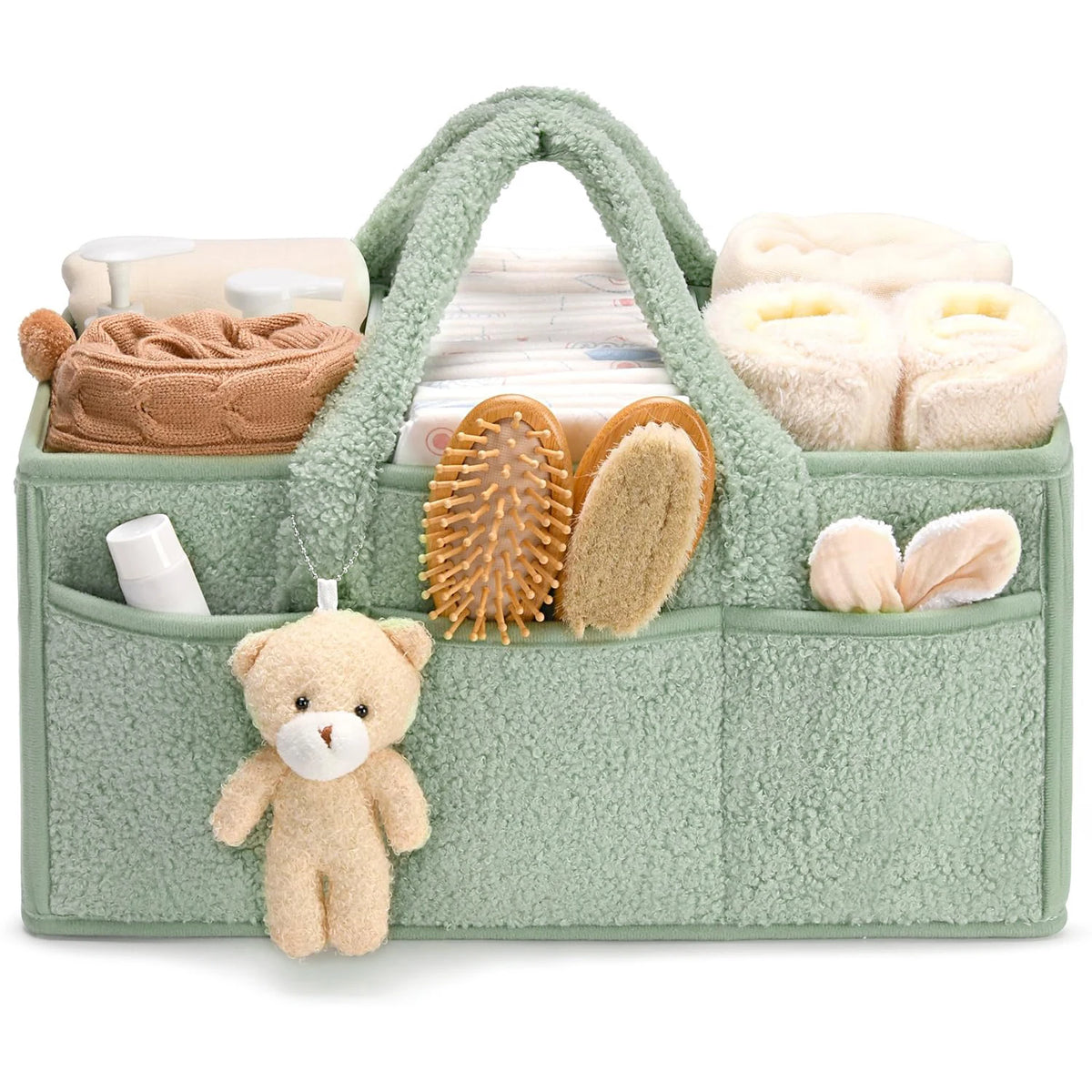Baby Diaper Caddy Organizer for Changing Table, Portable Nursery Storage Basket for Car, Baby Shower Gift
