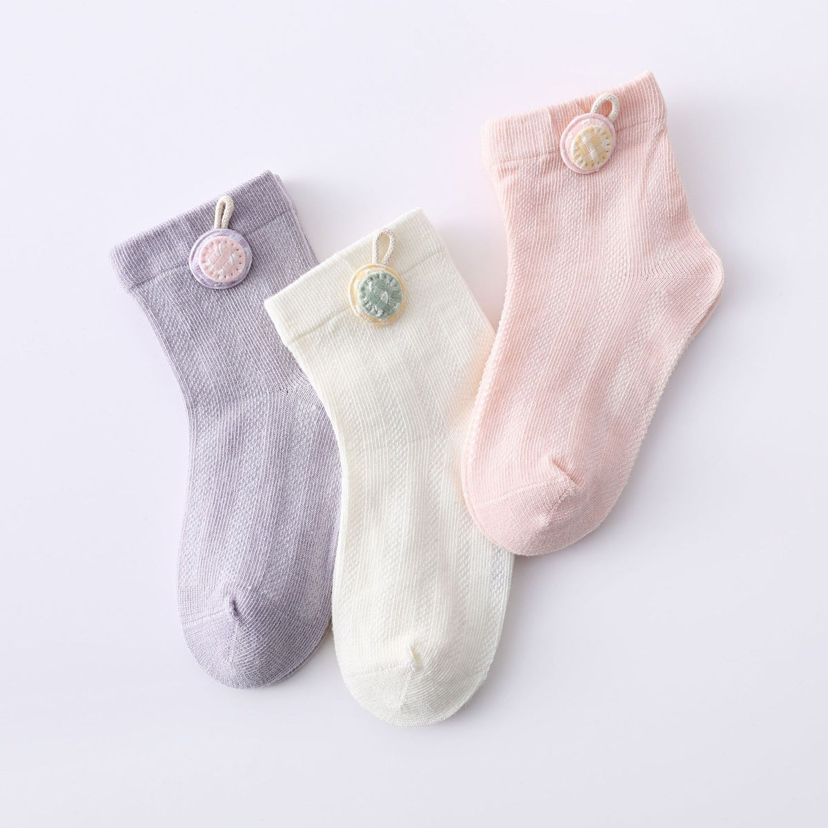 Pack de 3 pares de calcetines finos de algodón para bebé