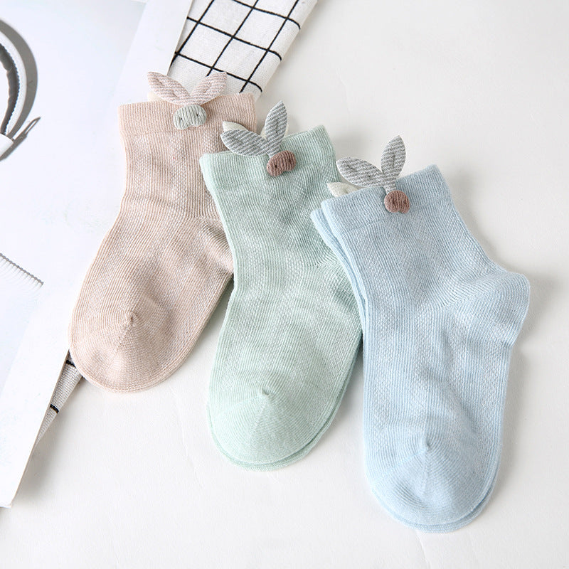 Pack de 3 pares de calcetines finos de algodón para bebé