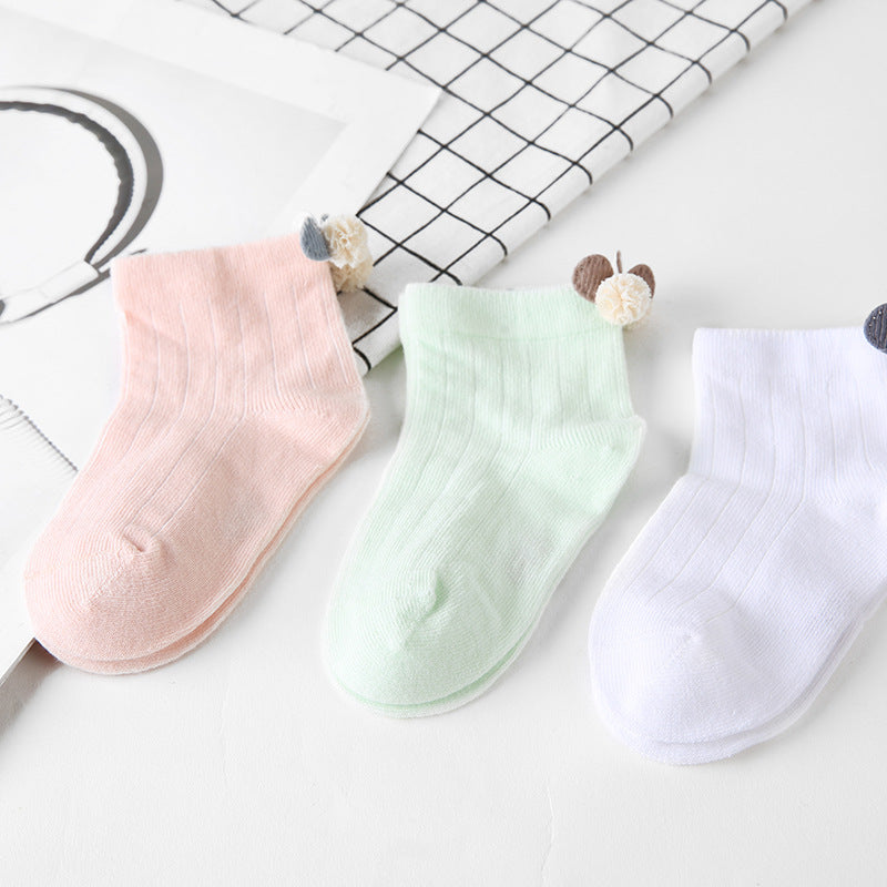 Pack de 3 pares de calcetines finos de algodón para bebé