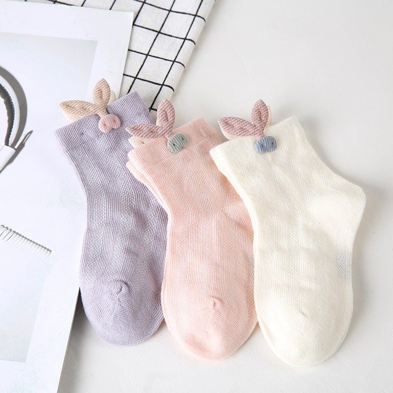 Pack de 3 pares de calcetines finos de algodón para bebé