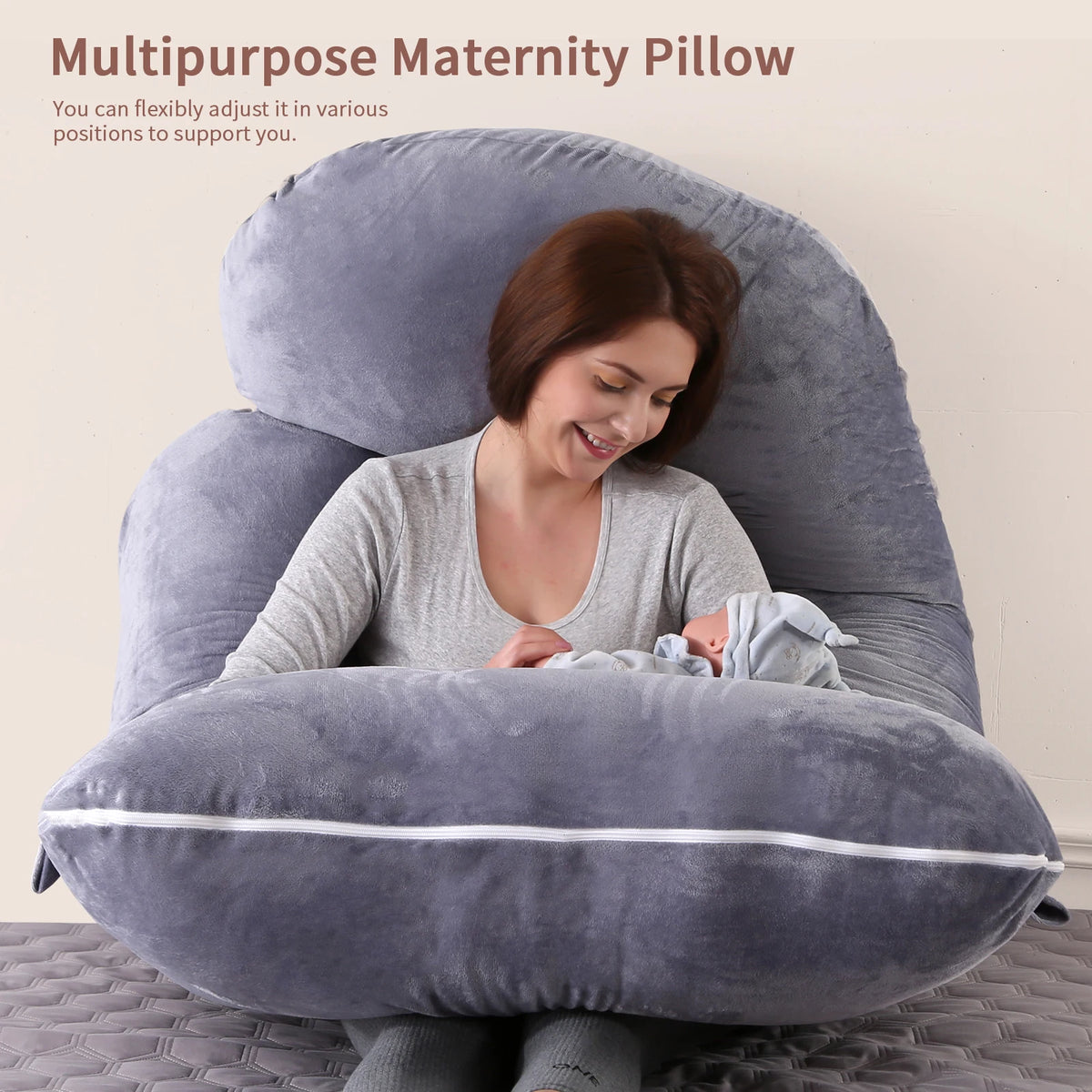 Almohada de embarazo de cuerpo completo con funda removible