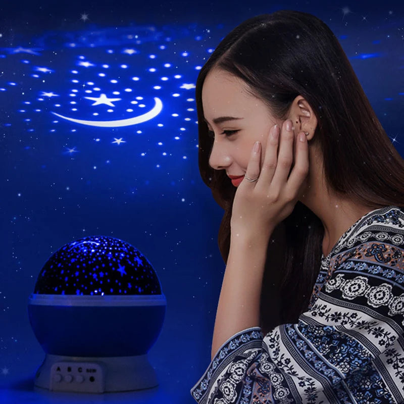 Lámpara proyector de cielo estrellado para cuarto infantil