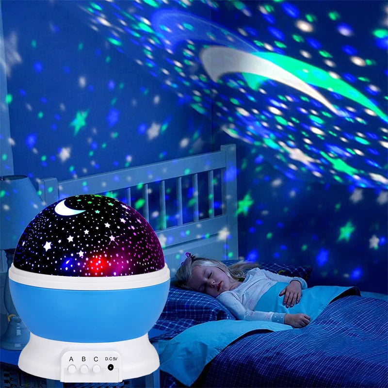 Lámpara proyector de cielo estrellado para cuarto infantil