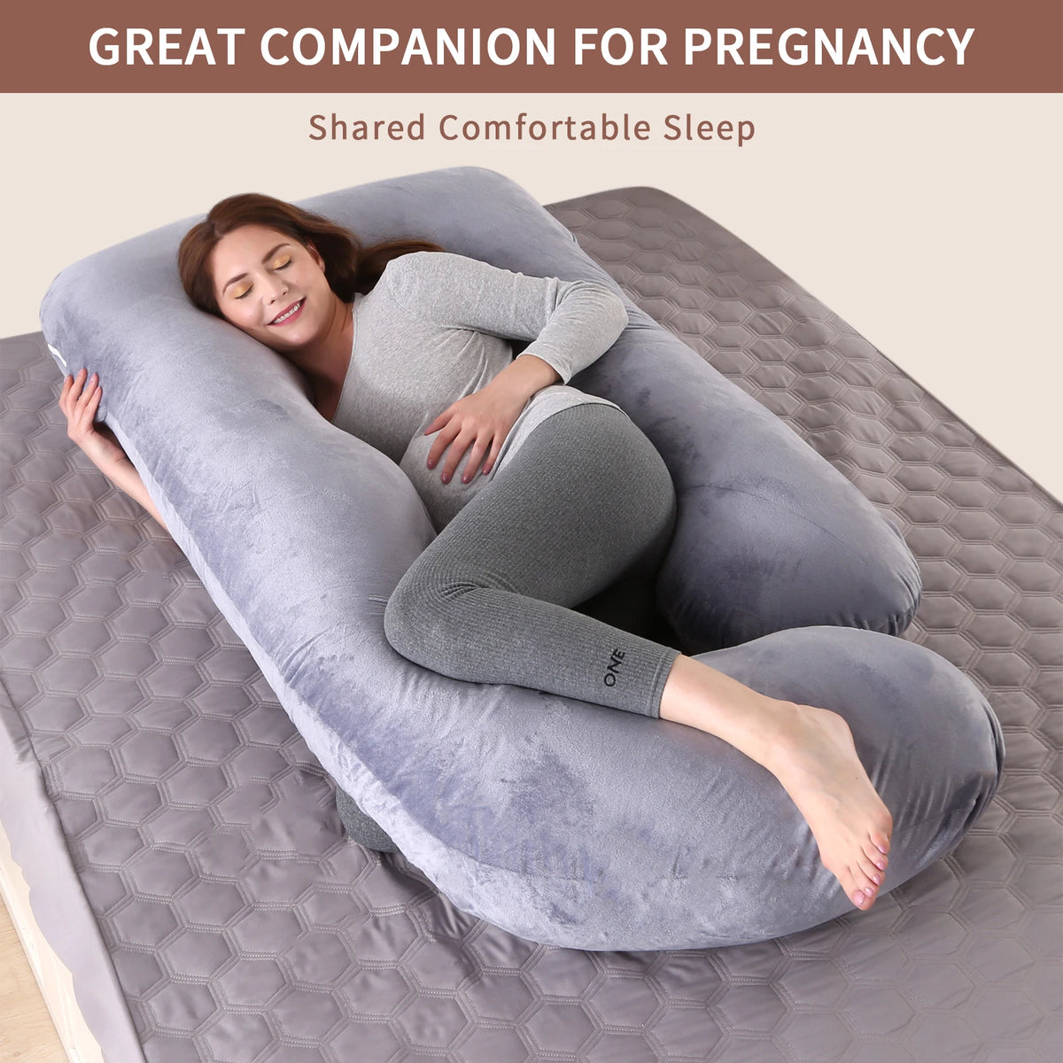 Almohada de embarazo de cuerpo completo con funda removible