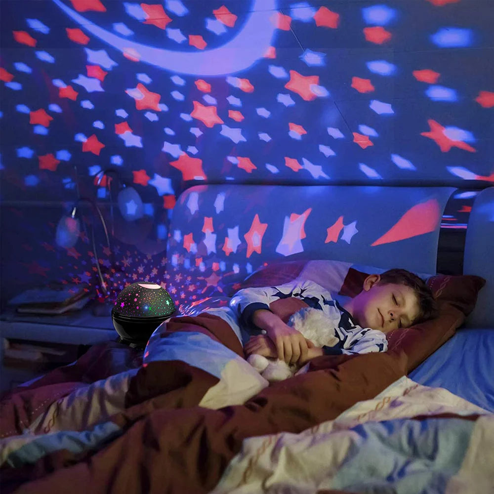 Lámpara proyector de cielo estrellado para cuarto infantil