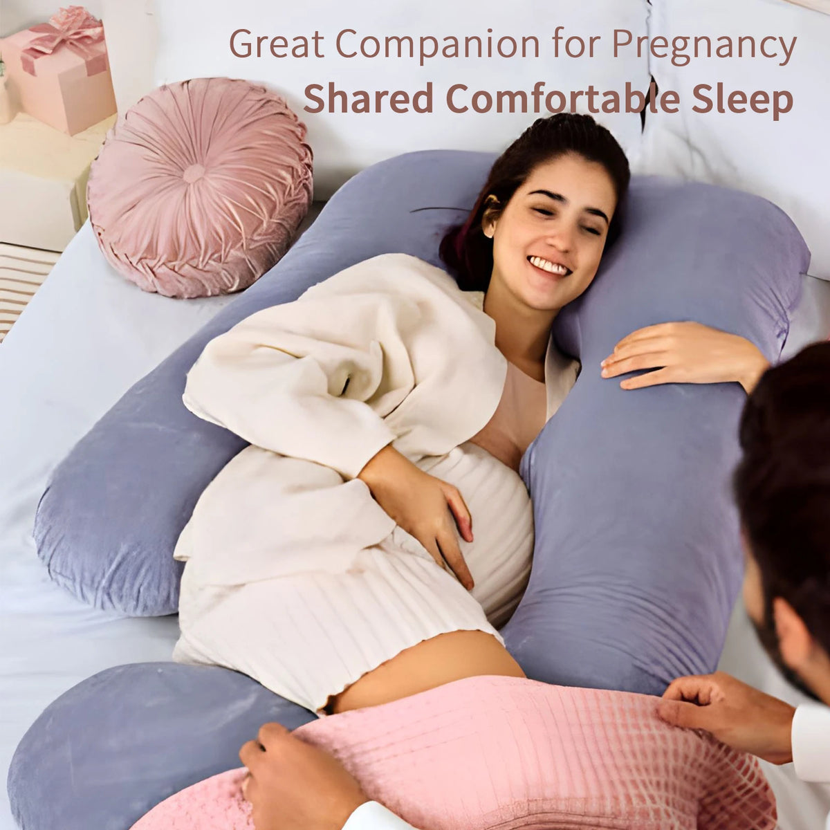 Almohada de embarazo de cuerpo completo con funda removible