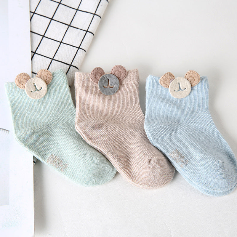 Pack de 3 pares de calcetines finos de algodón para bebé
