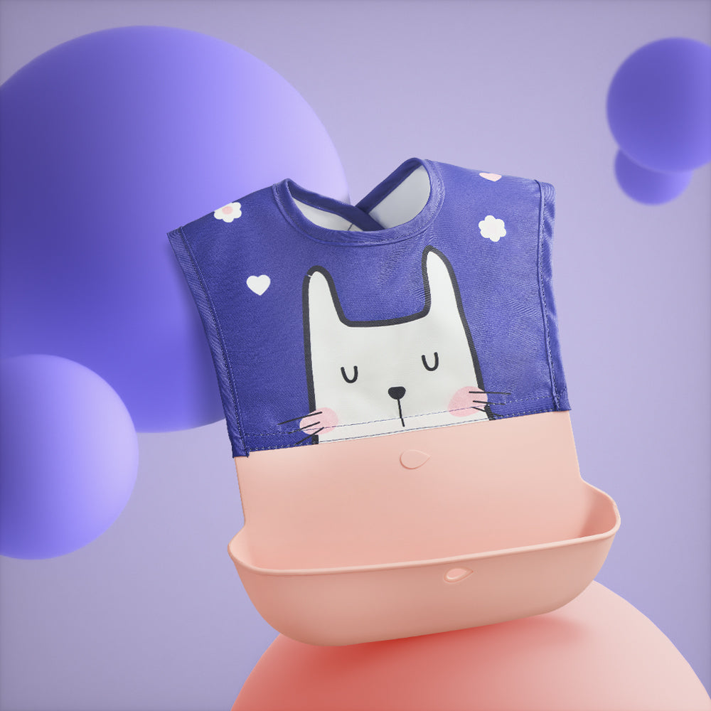 Babero impermeable con bolsillo recogemigas