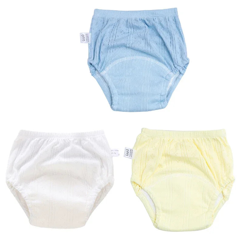 3Pcs/Lot Newborn Training Pants Cotton Thin Summer Baby Shorts Washable Boy Girls Cloth Diapers Reusable Nappies Infant Panties