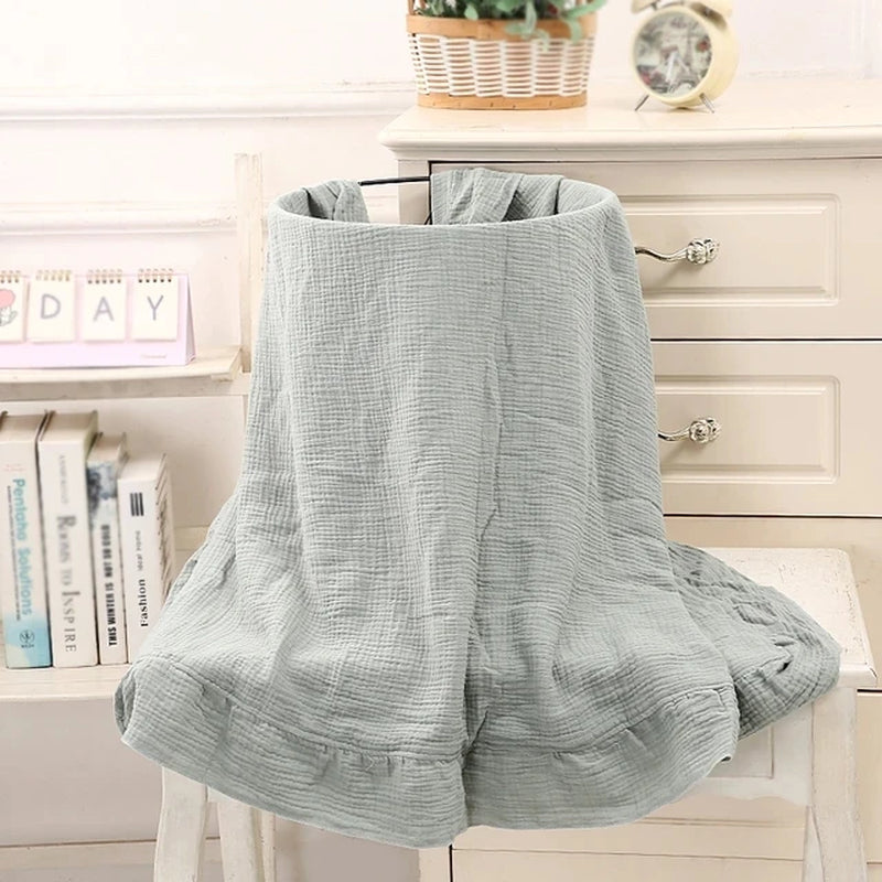 INS Ruffled Muslin Baby Swaddle Blankets for New Born Infant Bedding Organic Baby Accessories Newborn Receive Blanket Cotton