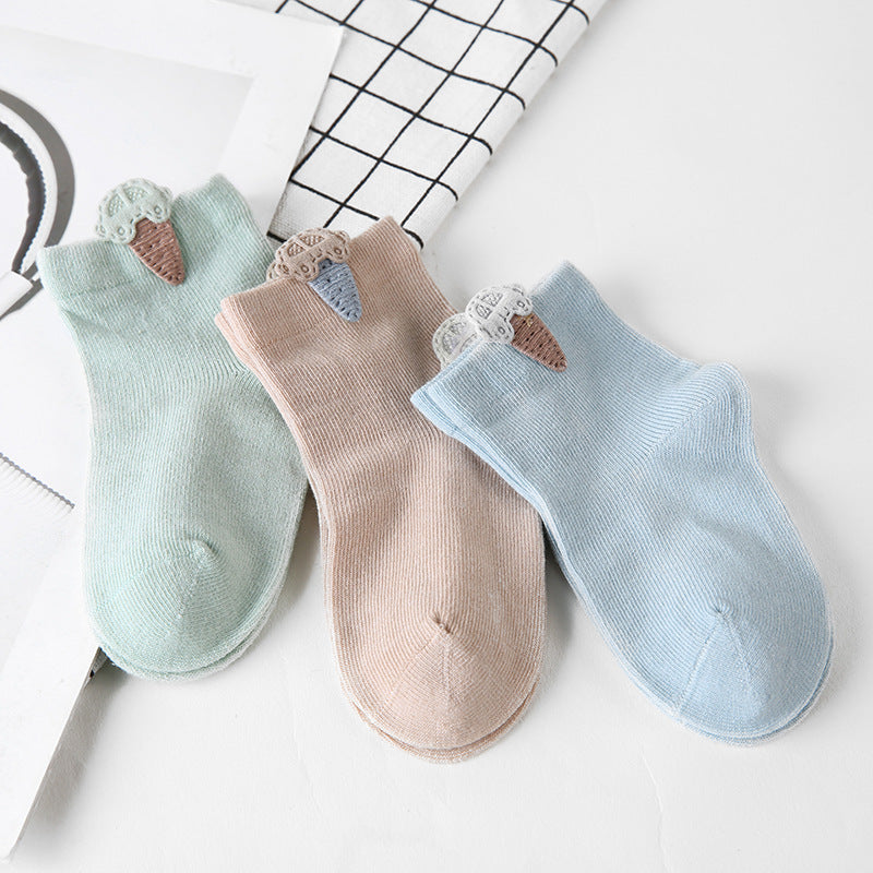 Pack de 3 pares de calcetines finos de algodón para bebé
