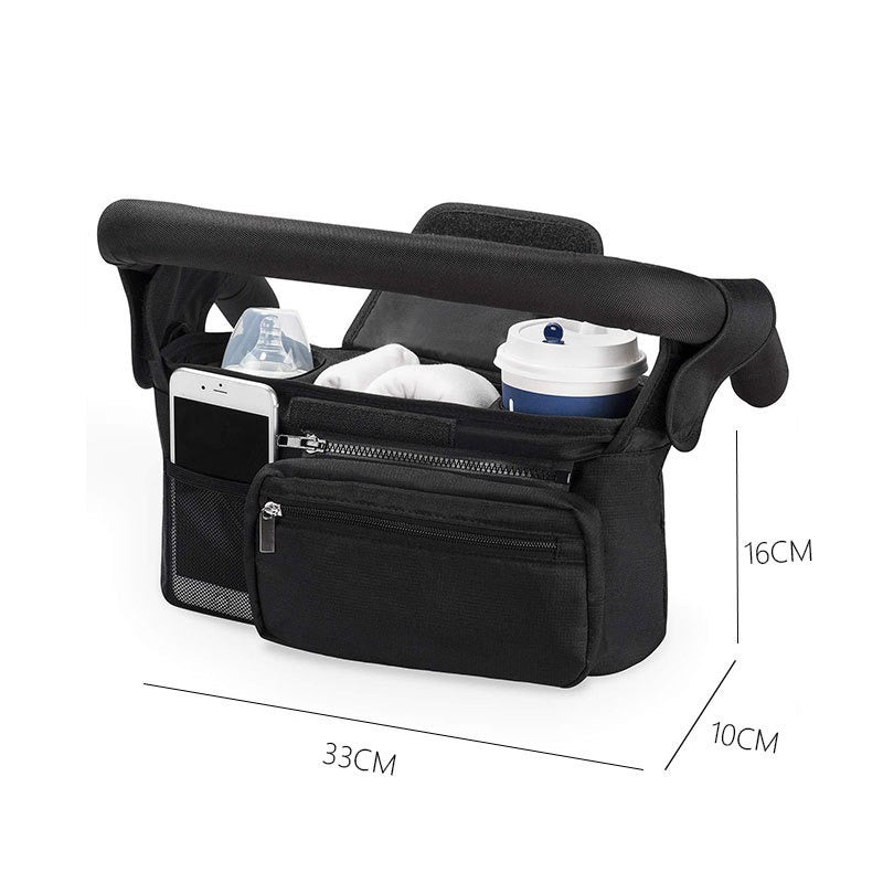 Stroller organizer bag on handlebar