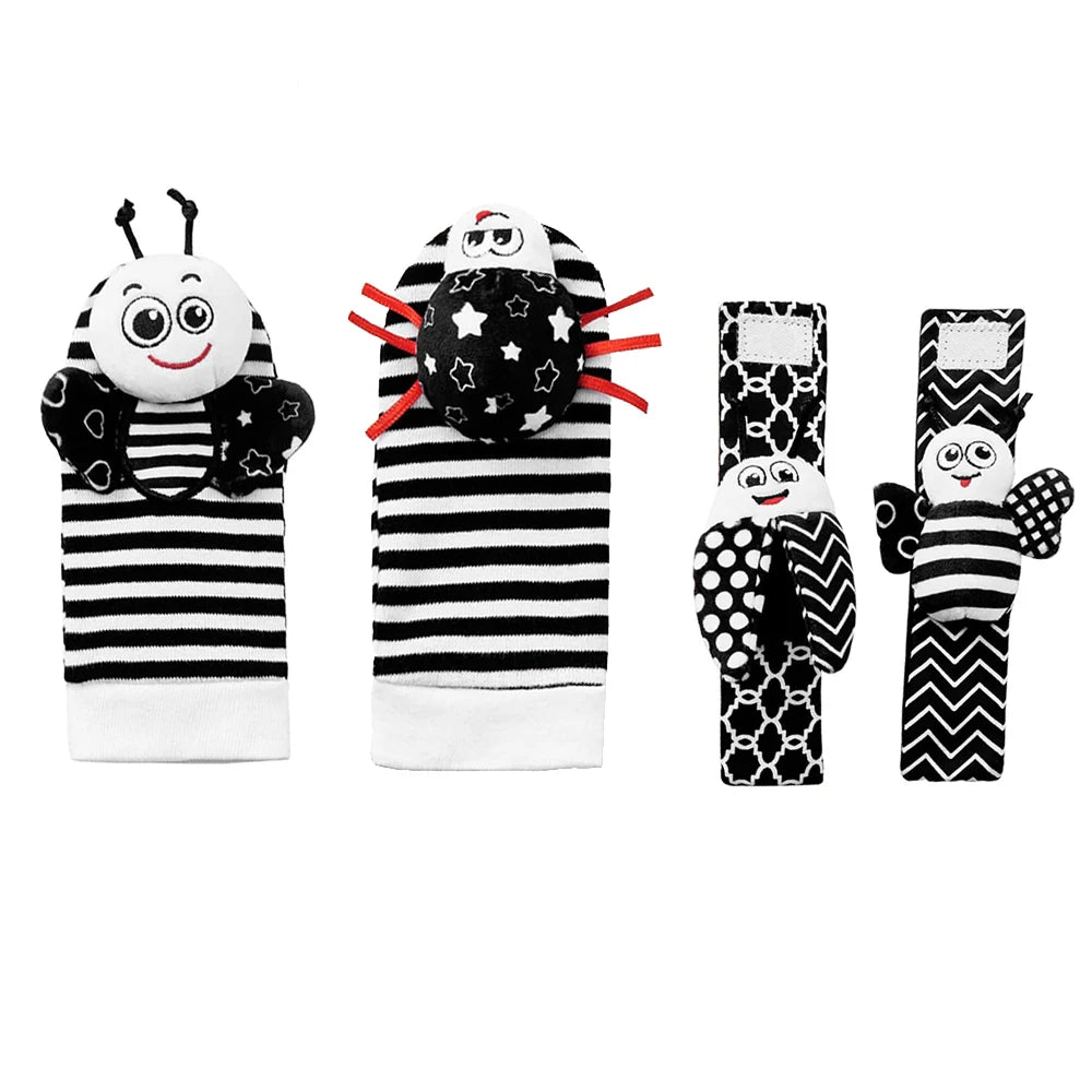 1 Set Baby Rattles Toys Infant Toys 0-6 Months Cute Stuffed Animals Wrist Rattle Foot Finder Socks Newborn Toys Baby Boy Gifts