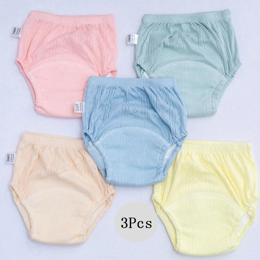 3Pcs/Lot Newborn Training Pants Cotton Thin Summer Baby Shorts Washable Boy Girls Cloth Diapers Reusable Nappies Infant Panties