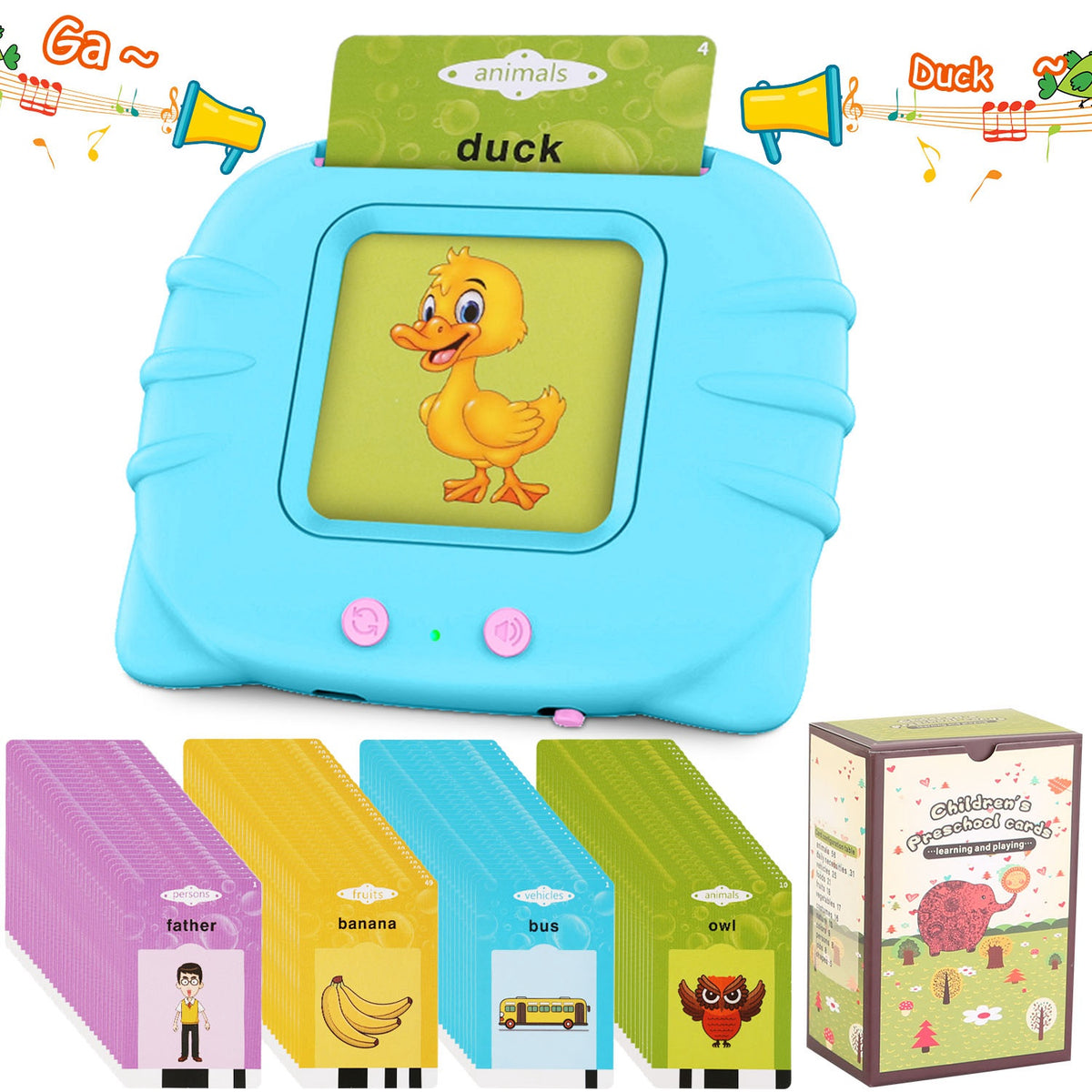 Tarjetas parlantes educativas para niños de 1 a 5 años (112 tarjetas)