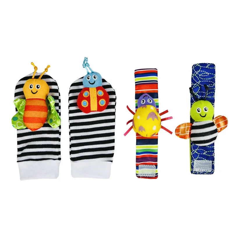 1 Set Baby Rattles Toys Infant Toys 0-6 Months Cute Stuffed Animals Wrist Rattle Foot Finder Socks Newborn Toys Baby Boy Gifts