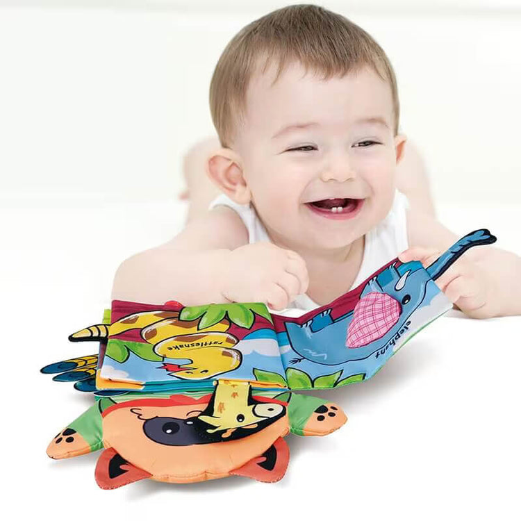 Libro de tela para bebé con velcro, tamaño palma