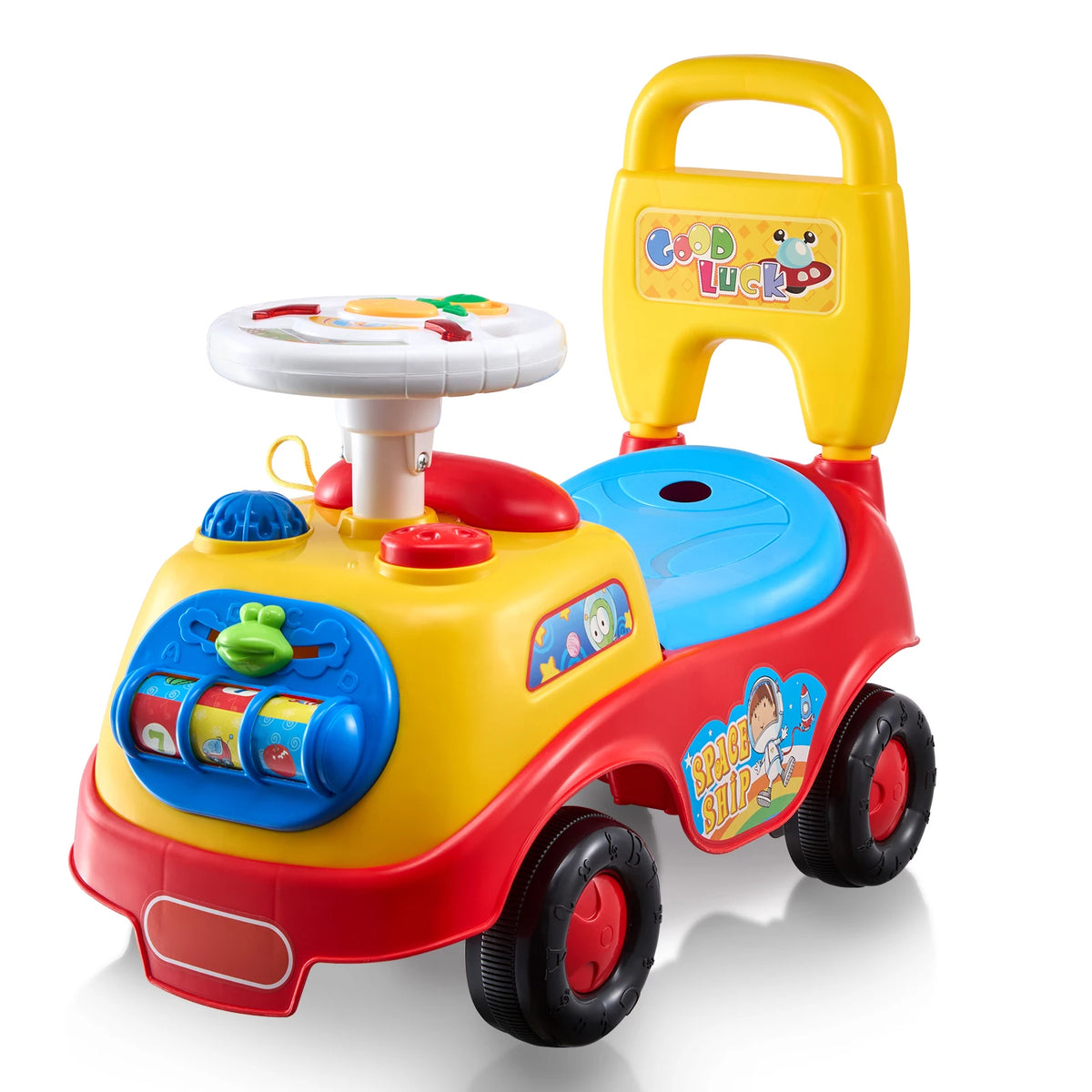 Toddler Ride on Push Car Sit to Stand Kids Ride on Toy Car with Music Steering Wheel Seat Storage for Toddlers